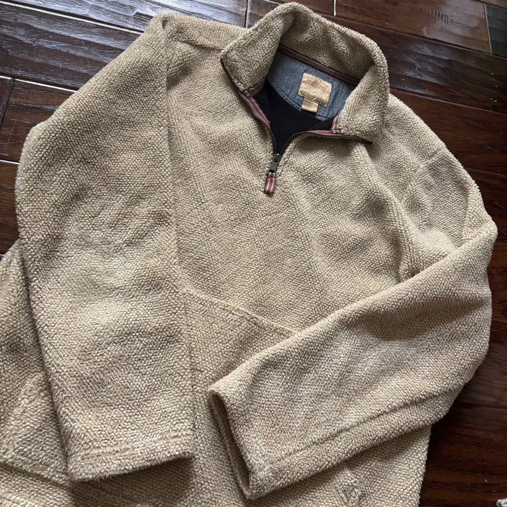 Vintage Telluride Clothing Company fleece cream quarter zip sweater / Large
